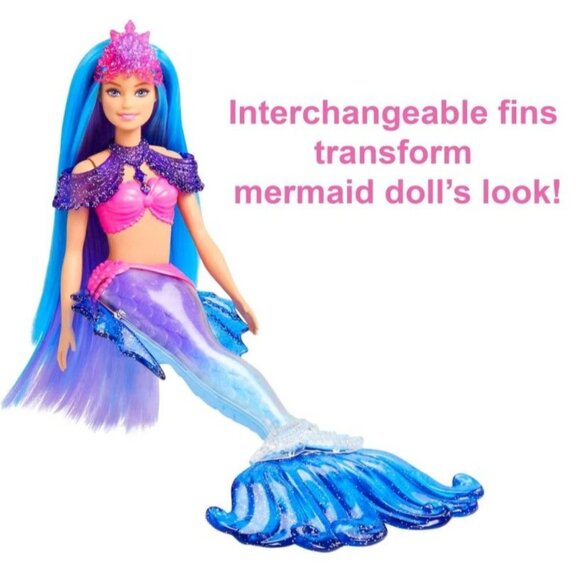 Barbie Mermaid Power Doll Set, Barbie "Malibu" Fashion Doll w/Seahorse Pet & Acc - Picture 4 of 5